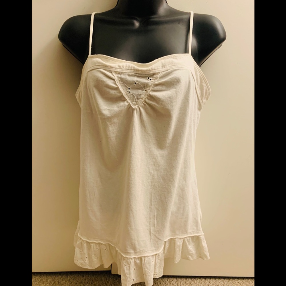 Split Cotton Eyelet Tank Top